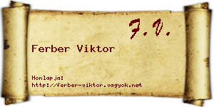 Ferber Viktor névjegykártya
